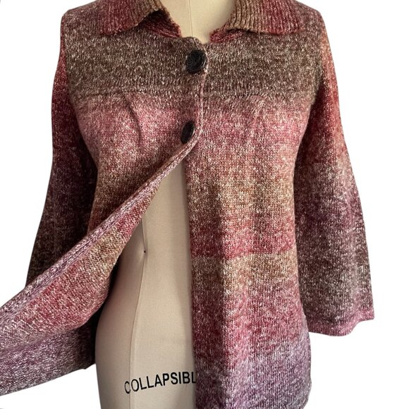 Christopher & Banks Burgundy Ombre Knit Cardigan - M - Picture 4 of 6
